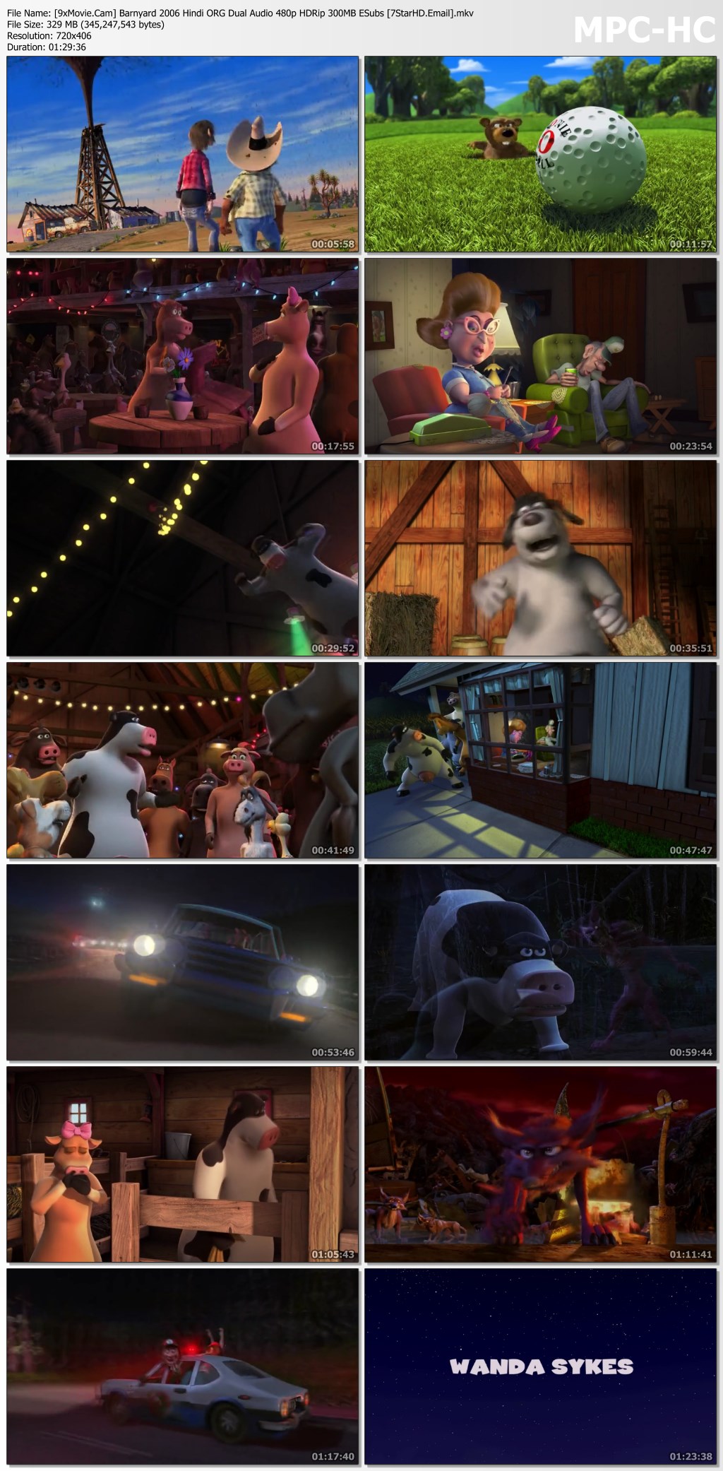 Barnyard 2006 Hindi ORG Dual Audio 480p HDRip x264 300MB ESubs