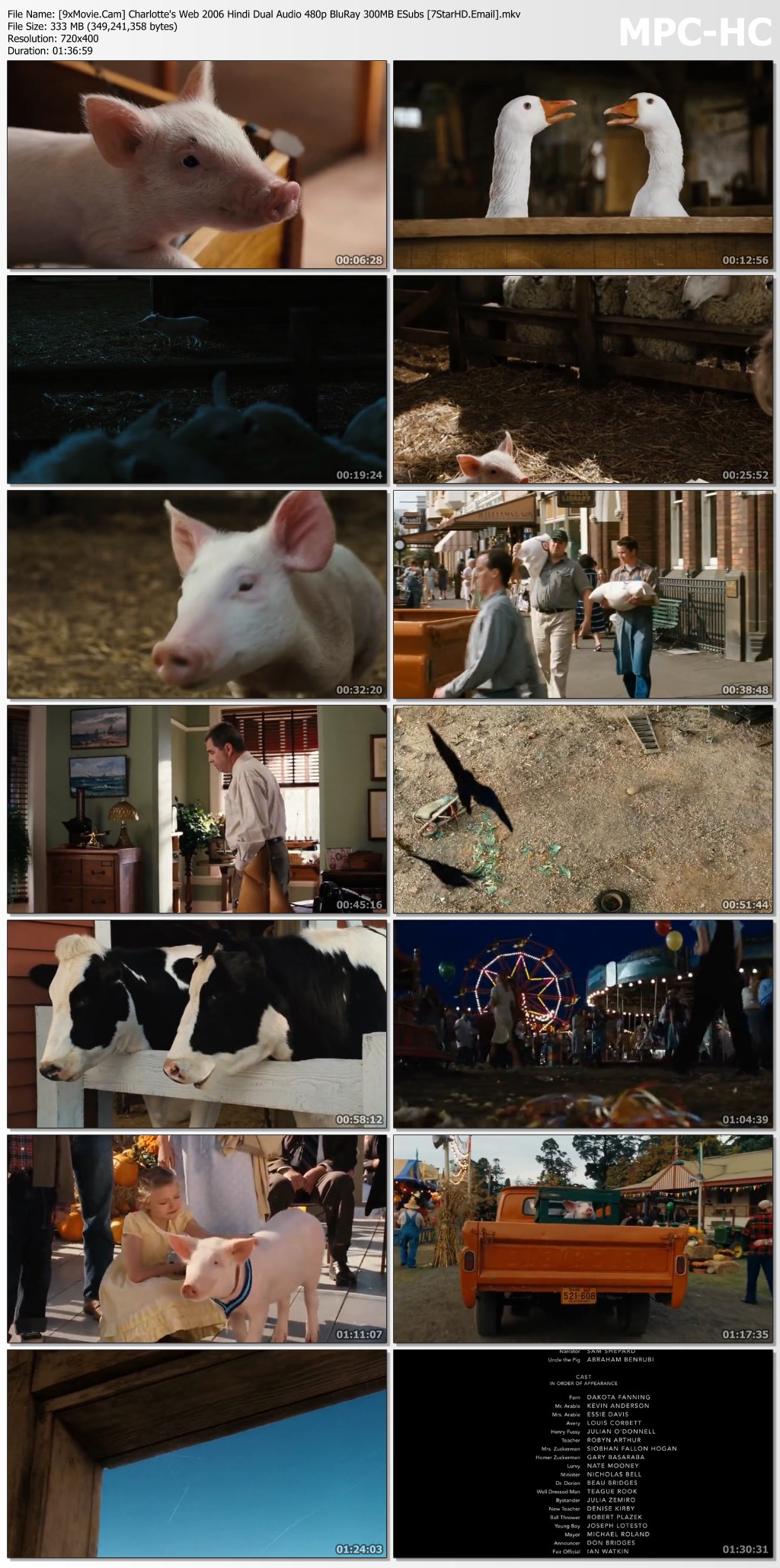 Charlotte's Web 2006 Hindi Dual Audio 480p BluRay x264 300MB ESubs