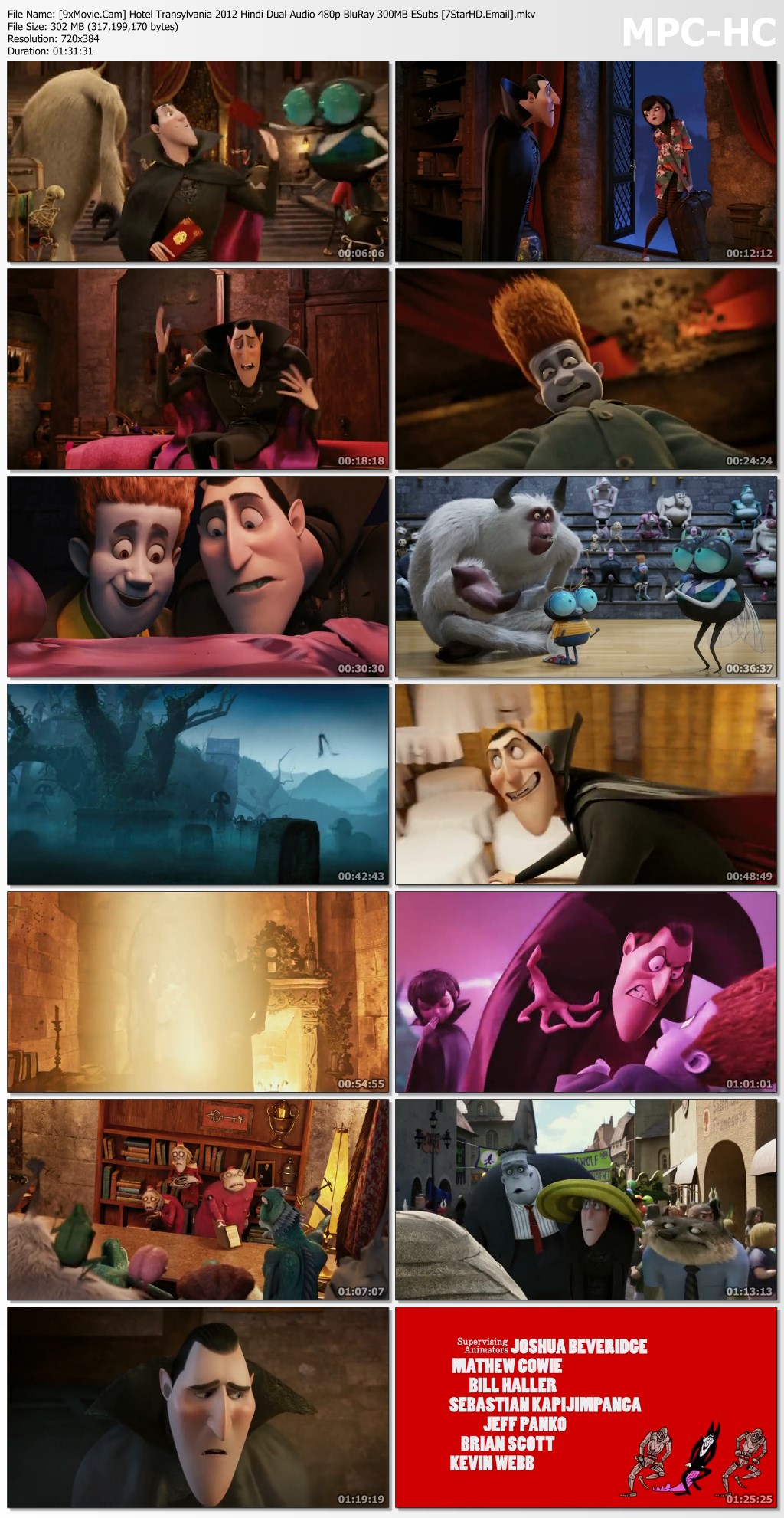 Hotel Transylvania 2012 Hindi Dual Audio 480p BluRay x264 300MB ESubs