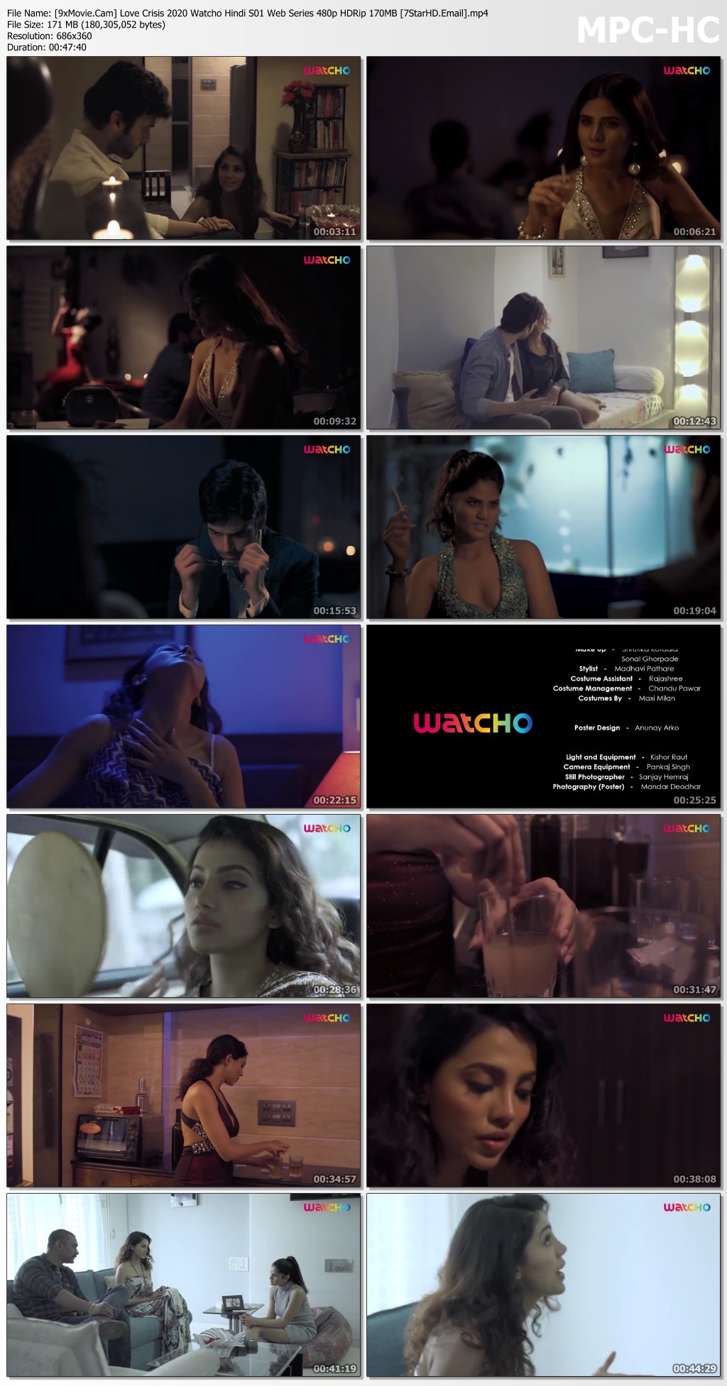 Love Crisis 2020 Watcho Hindi S01 Web Series 480p HDRip x264 170MB