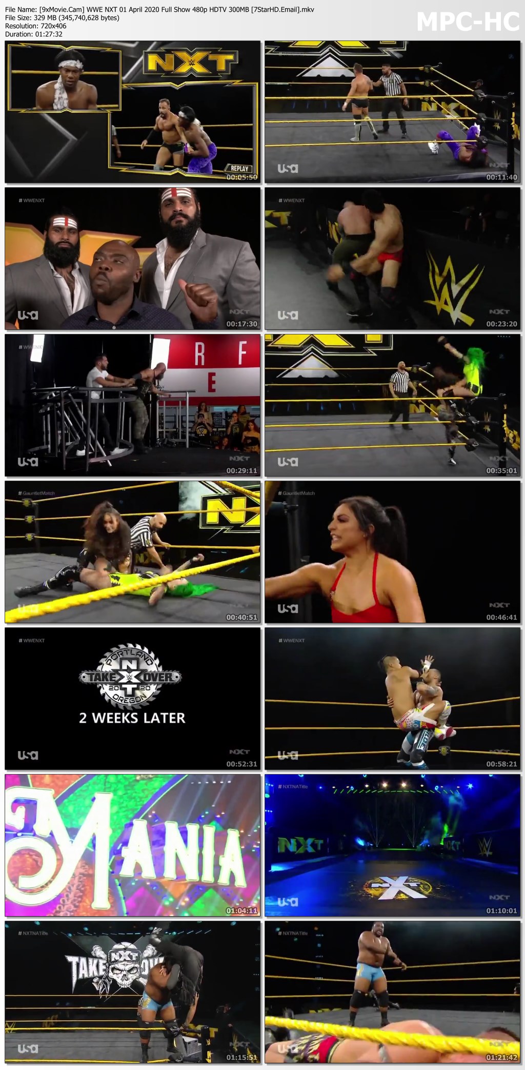 WWE NXT 01 April 2020 Full Show 480p HDTV x264 300MB