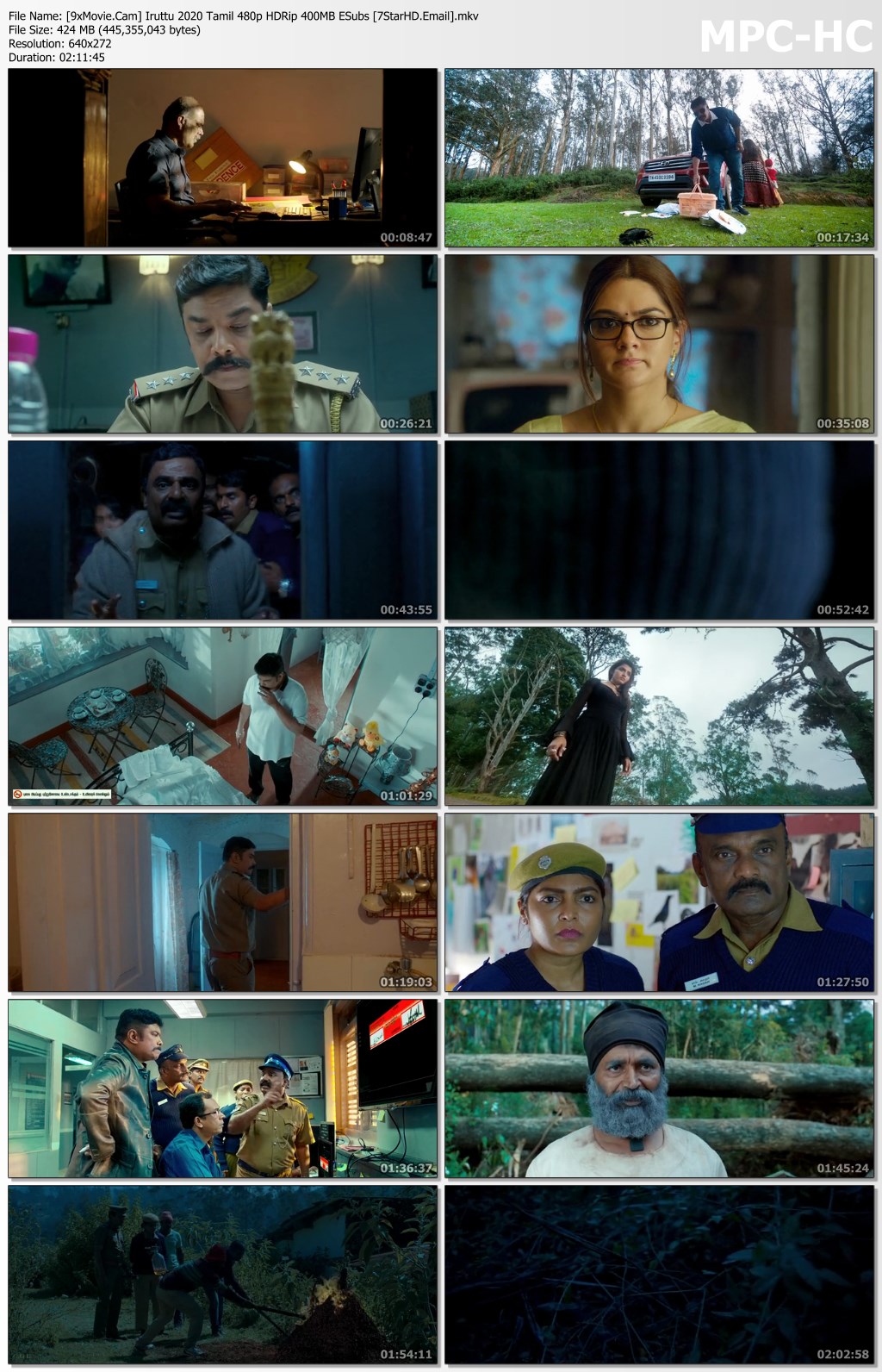 Iruttu 2020 Tamil 480p HDRip x264 400MB ESubs