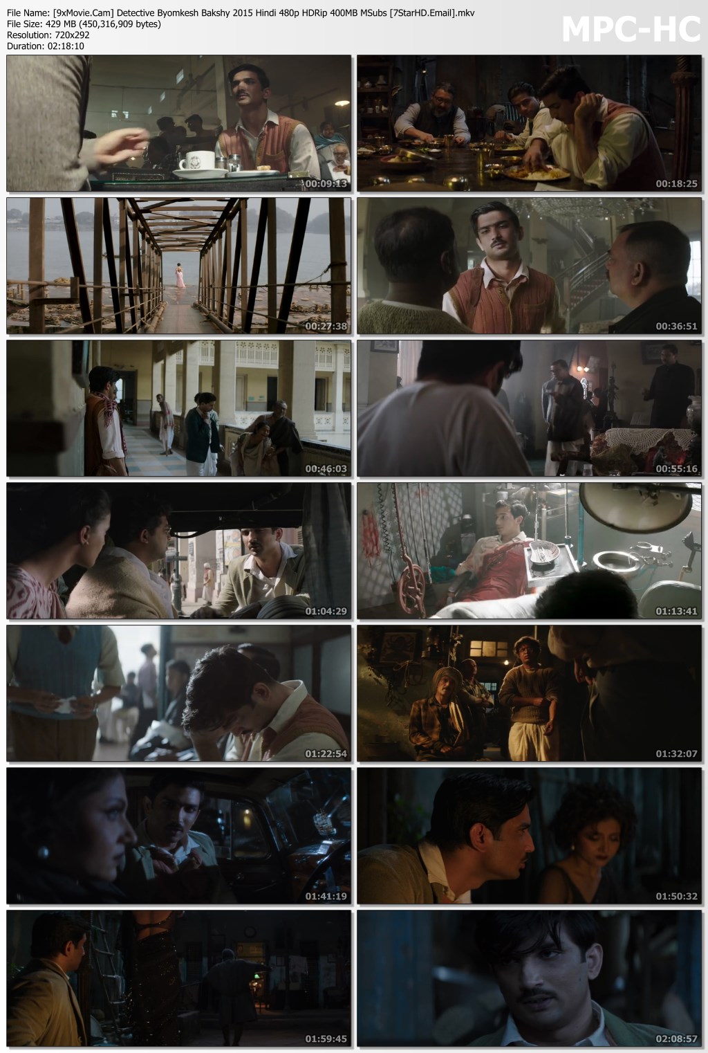 Detective Byomkesh Bakshy! 2015 Hindi 480p HDRip x264 400MB MSubs