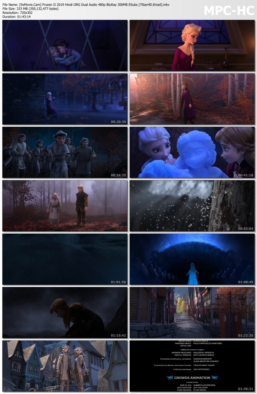 Frozen II 2019 Hindi ORG Dual Audio 480p BluRay x264 300MB ESubs