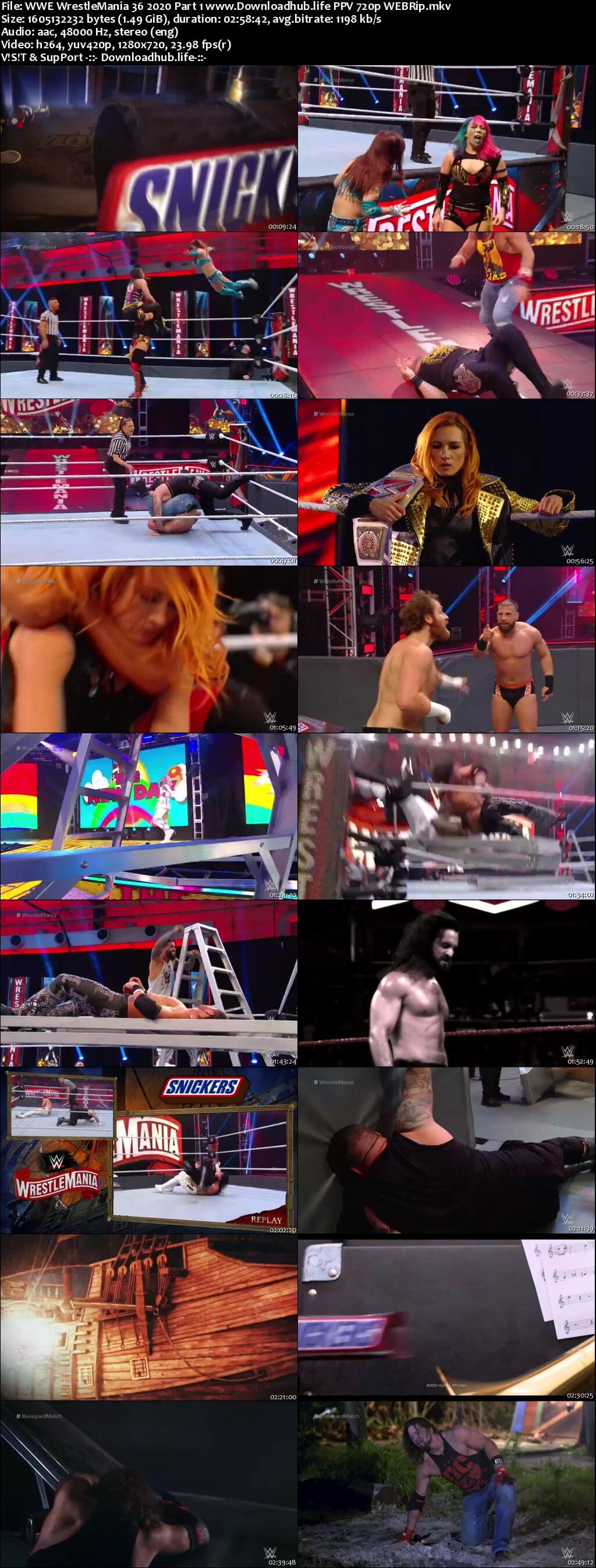 WWE WrestleMania 36 4th April 2020 Part 1 720p 750MB PPV WEBRip 480p