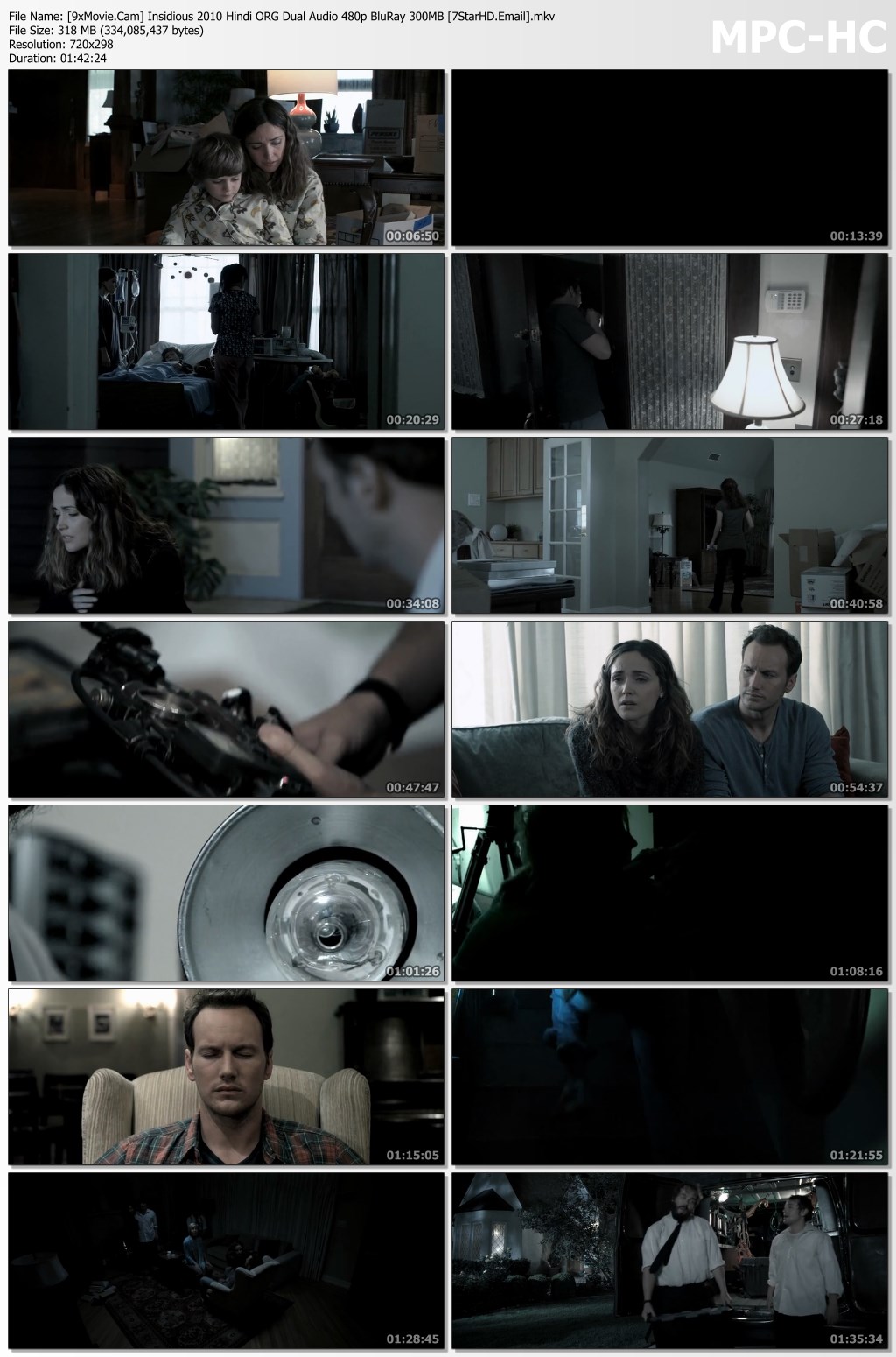 Insidious 2010 Hindi ORG Dual Audio 480p BluRay x264 300MB