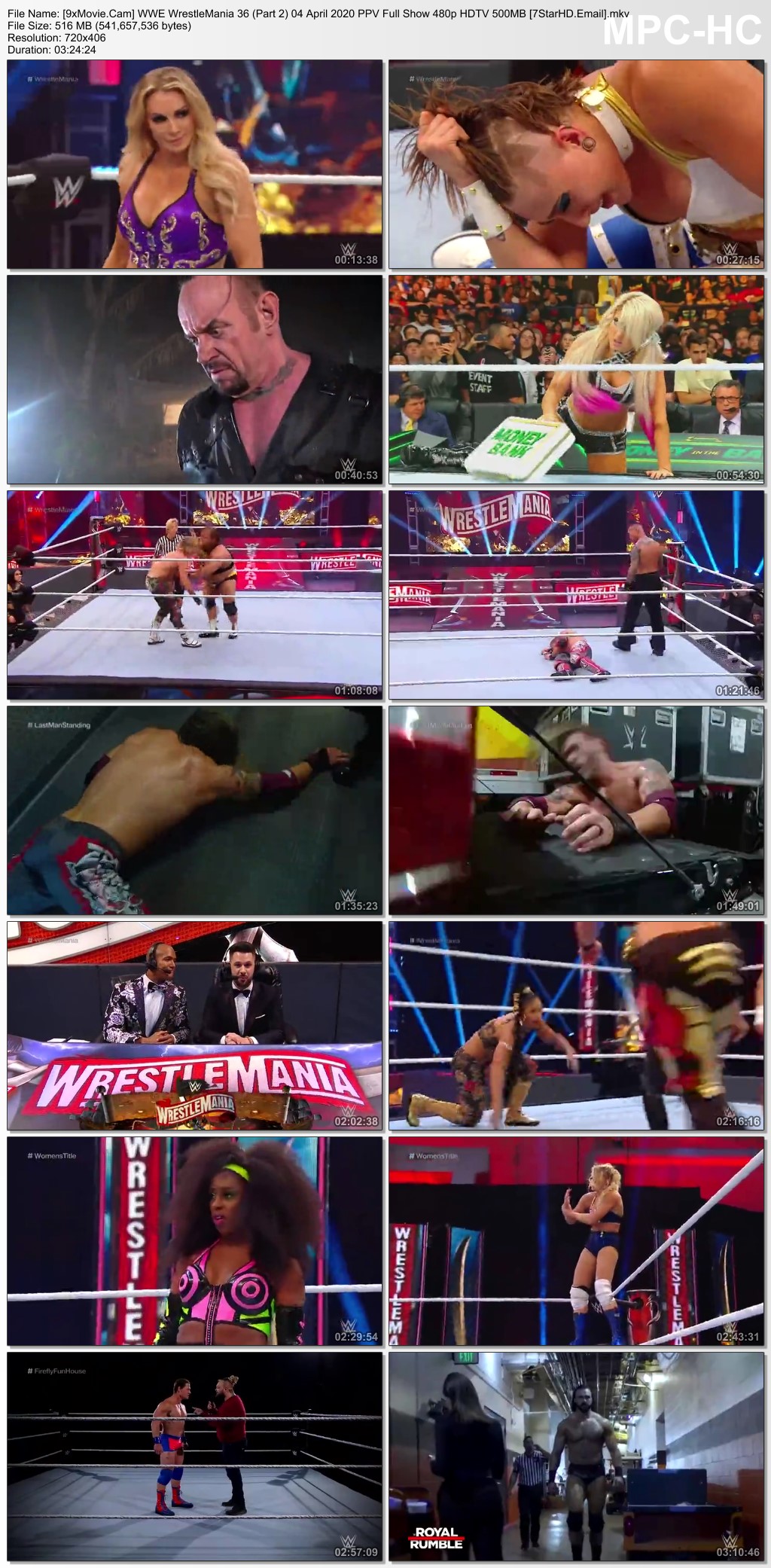 WWE WrestleMania 36 (Part 2) 04 April 2020 PPV Full Show 480p HDTV x264 500MB