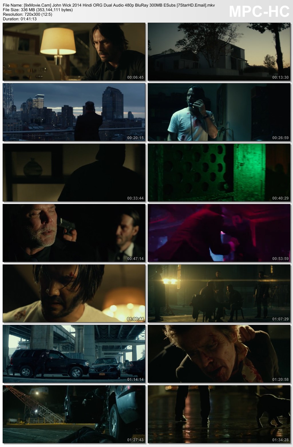 John Wick 2014 Hindi ORG Dual Audio 480p BluRay x264 300MB ESubs