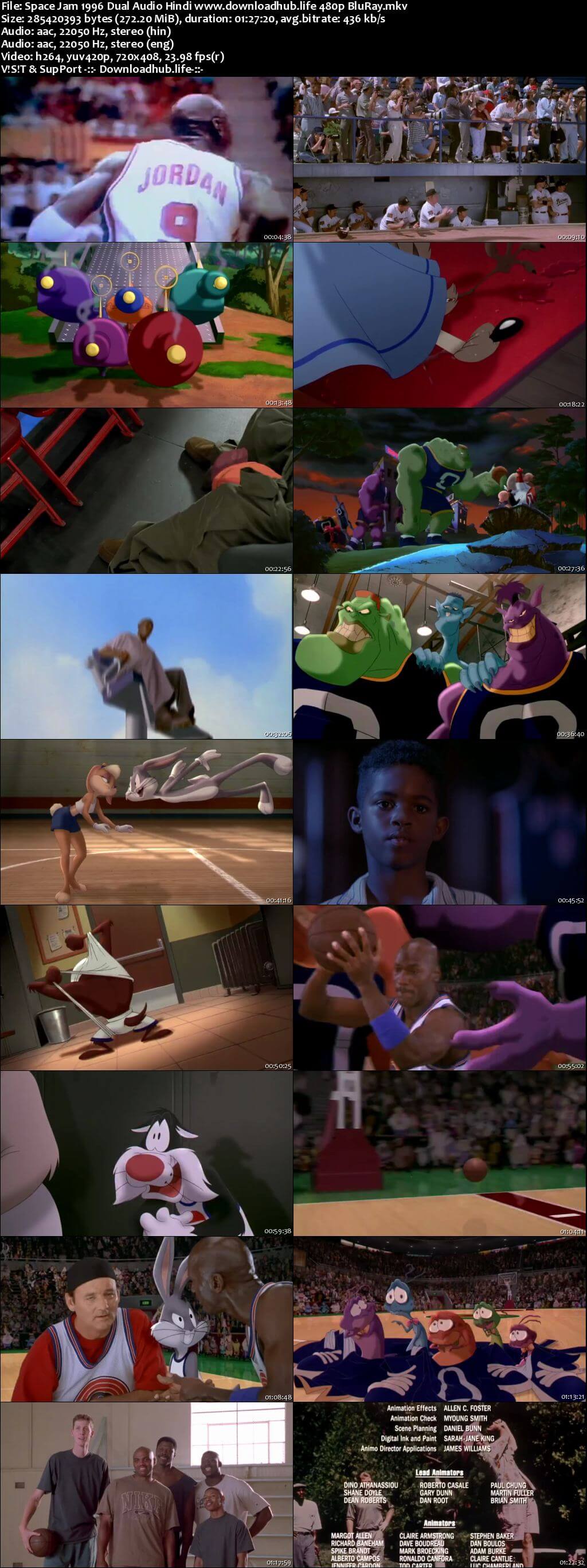 Space Jam 1996 Hindi Dual Audio 250MB BluRay 480p ESubs