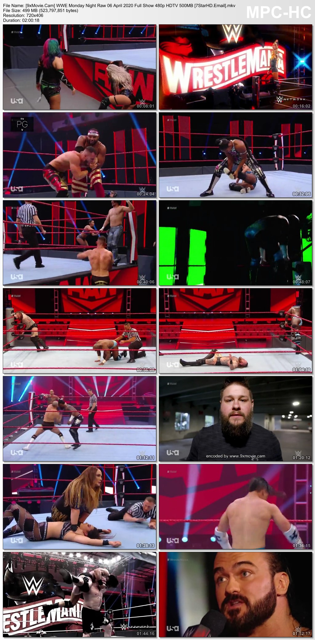 WWE Monday Night Raw 06 April 2020 Full Show 480p HDTV x264 500MB