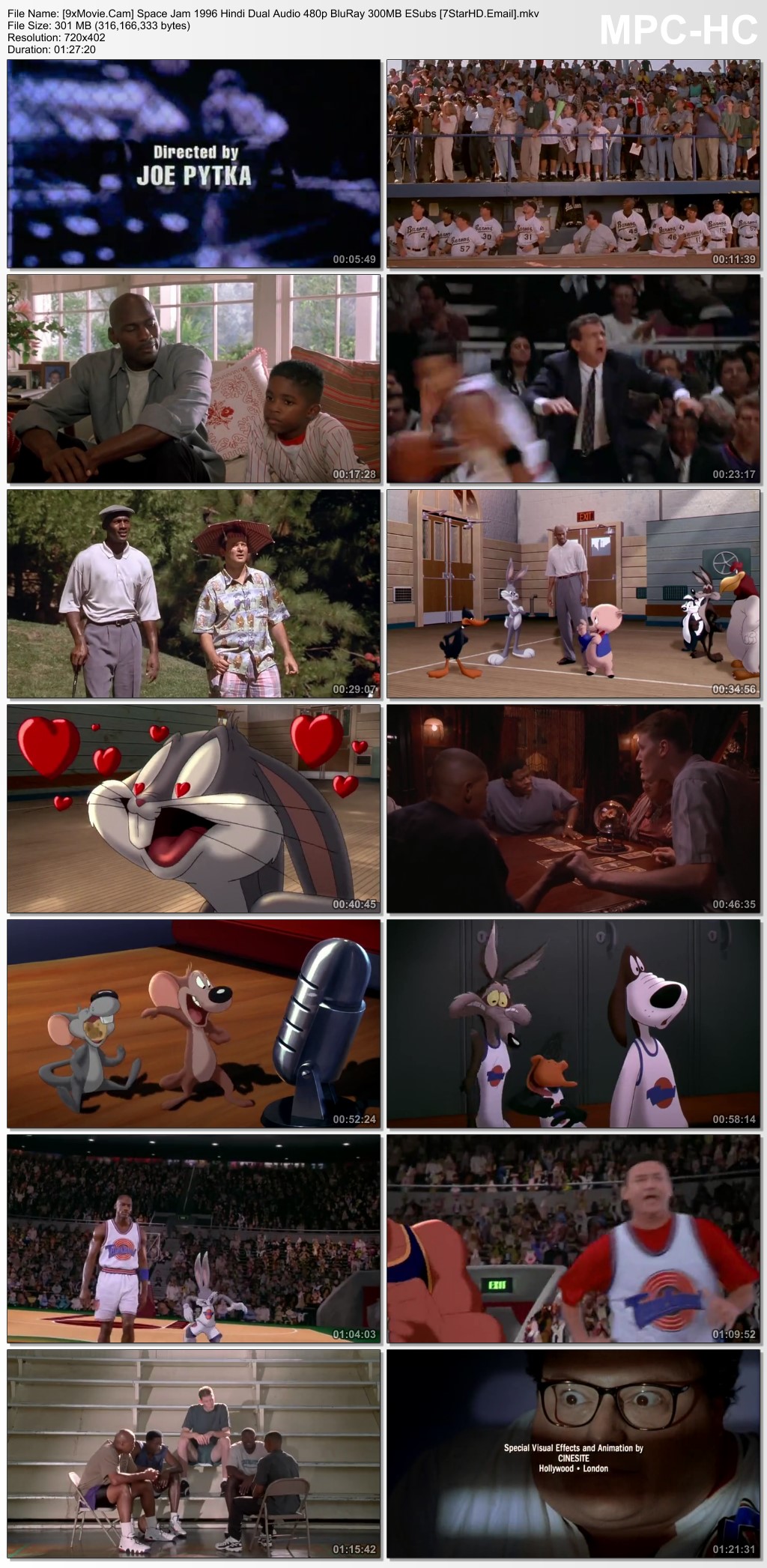 Space Jam 1996 Hindi Dual Audio 480p BluRay x264 300MB ESubs