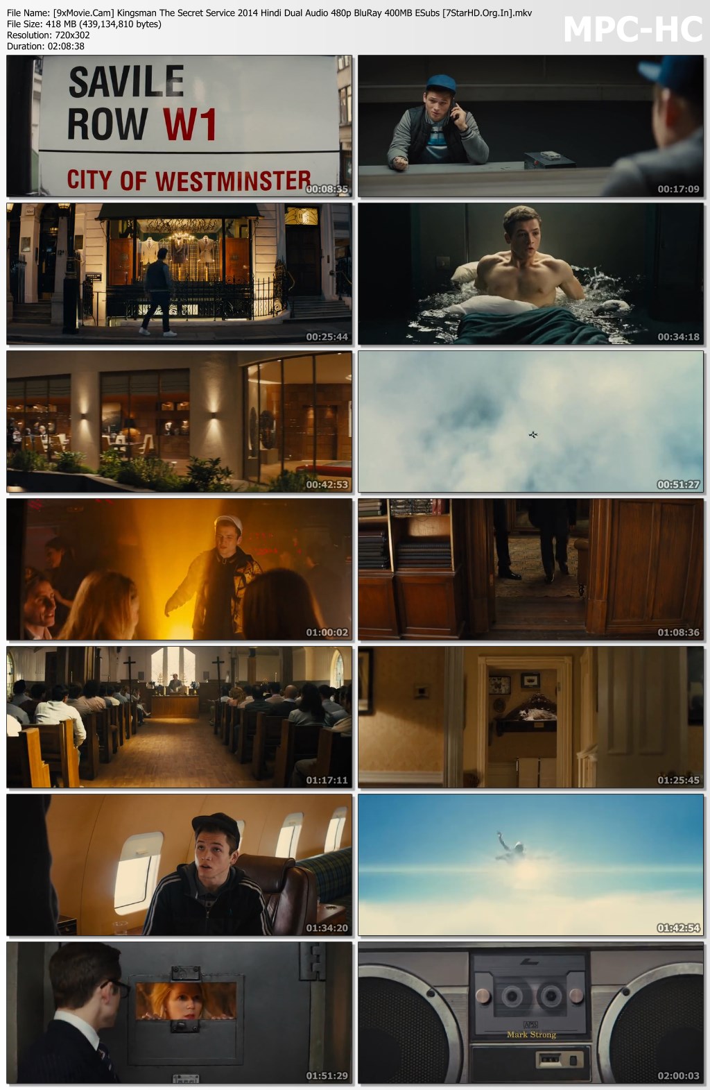 Kingsman The Secret Service 2014 Hindi Dual Audio 480p BluRay x264 400MB ESubs