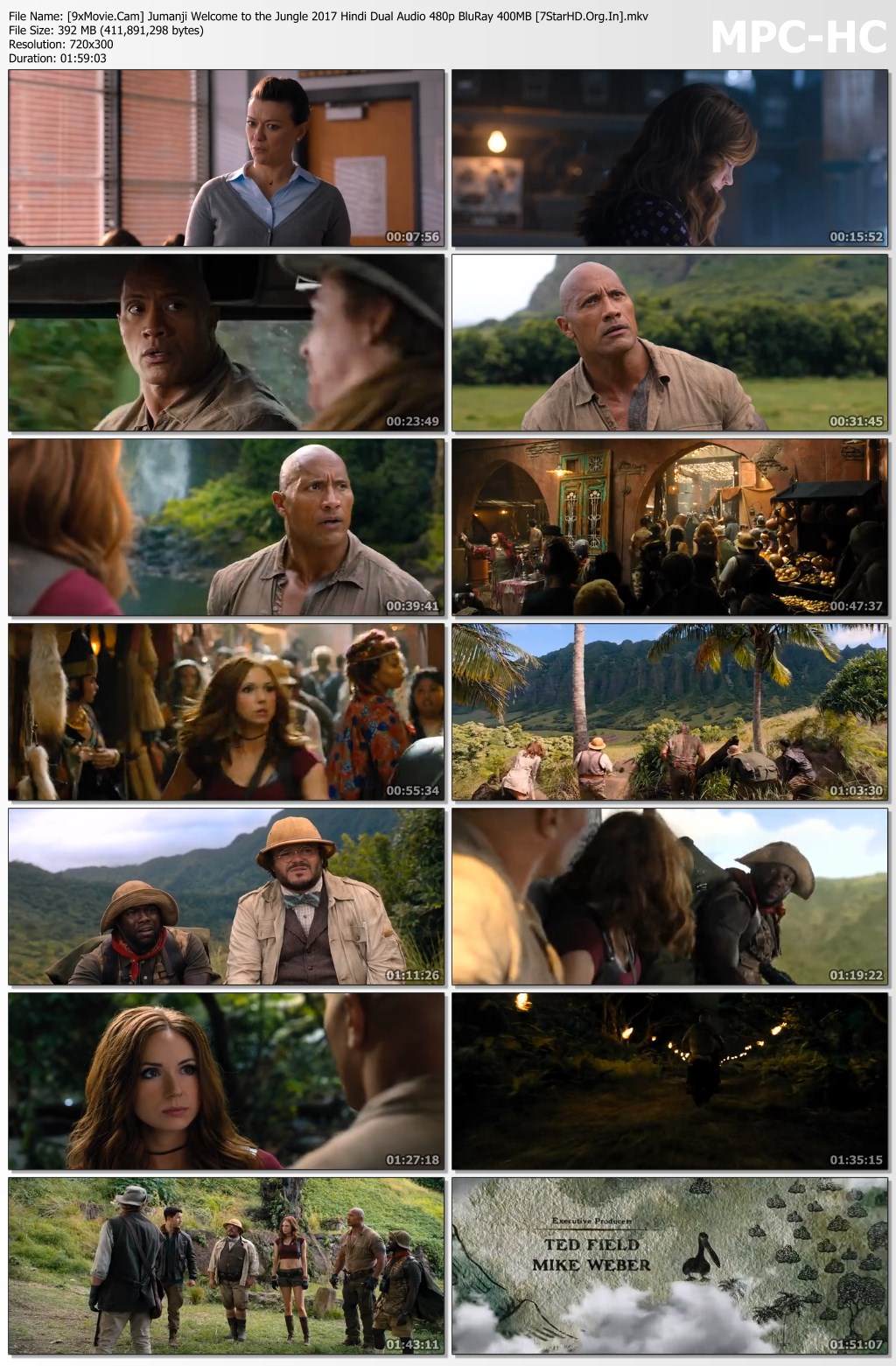 Jumanji Welcome to the Jungle 2017 Hindi Dual Audio 480p BluRay x264 400MB