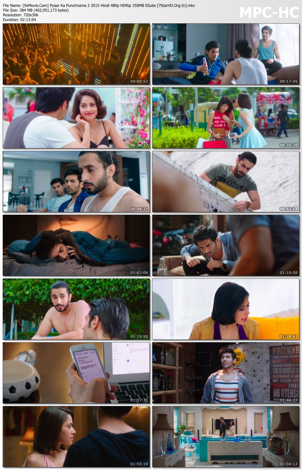 Pyaar Ka Punchnama 2 2015 Hindi 480p HDRip x264 350MB ESubs