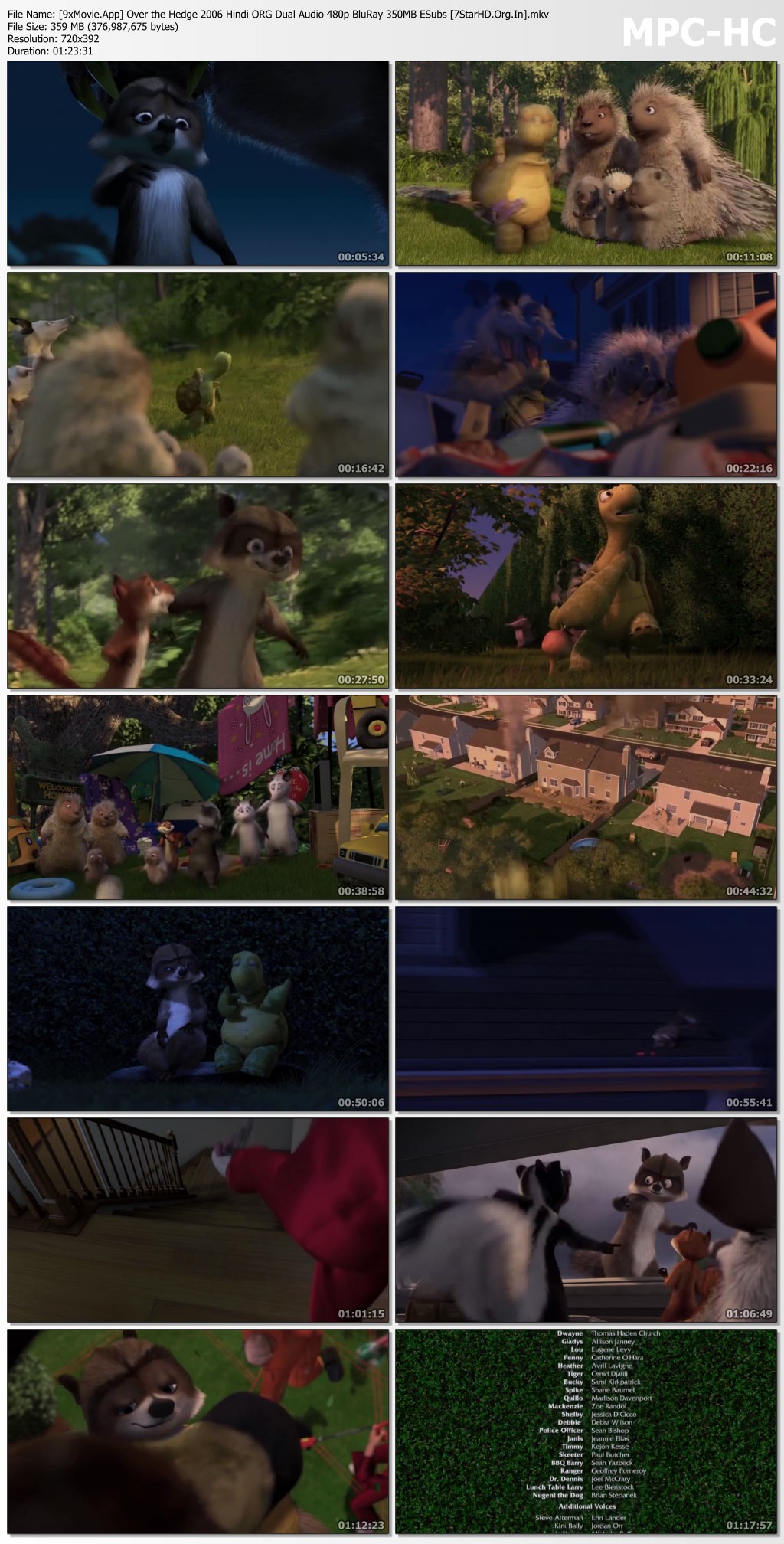 Over the Hedge 2006 Hindi ORG Dual Audio 480p BluRay x264 350MB ESubs