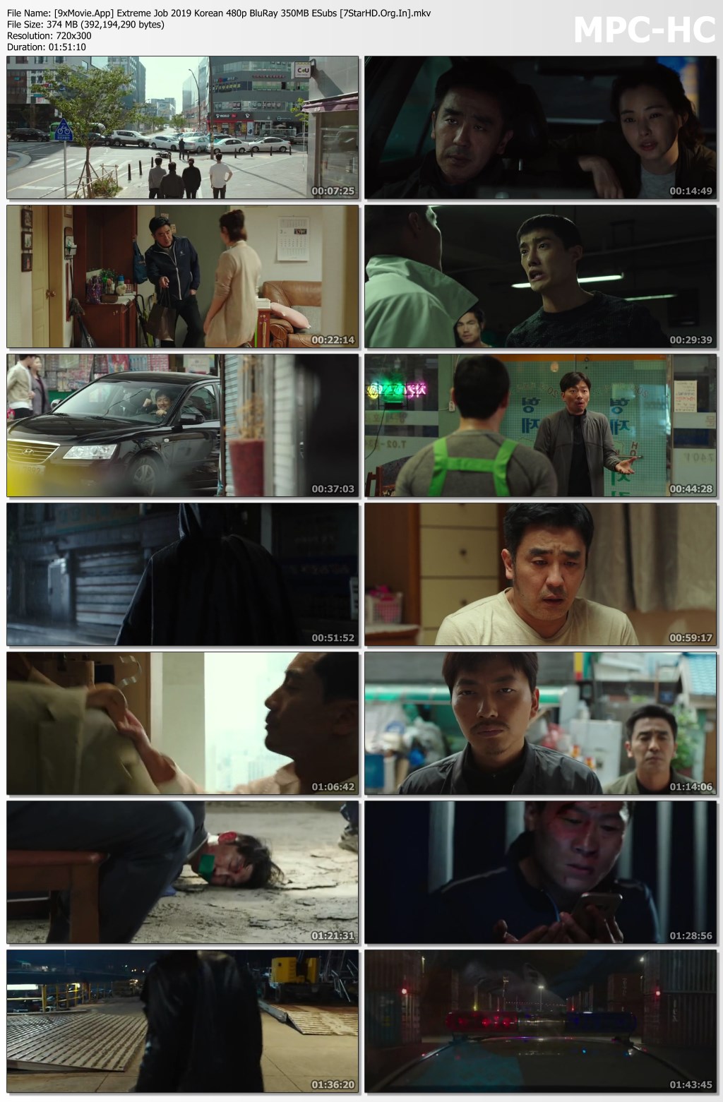 Extreme Job 2019 Korean 480p BluRay x264 350MB ESubs