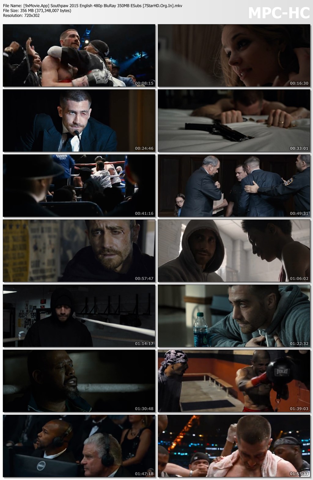 Southpaw 2015 English 480p BluRay x264 350MB ESubs