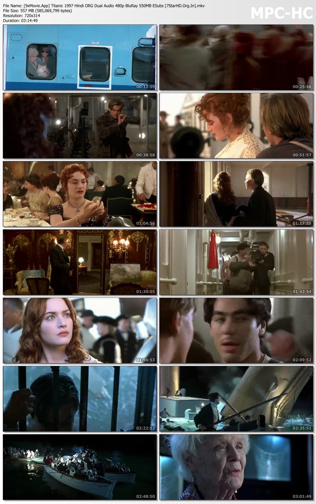 Titanic 1997 Hindi ORG Dual Audio 480p BluRay x264 550MB ESubs