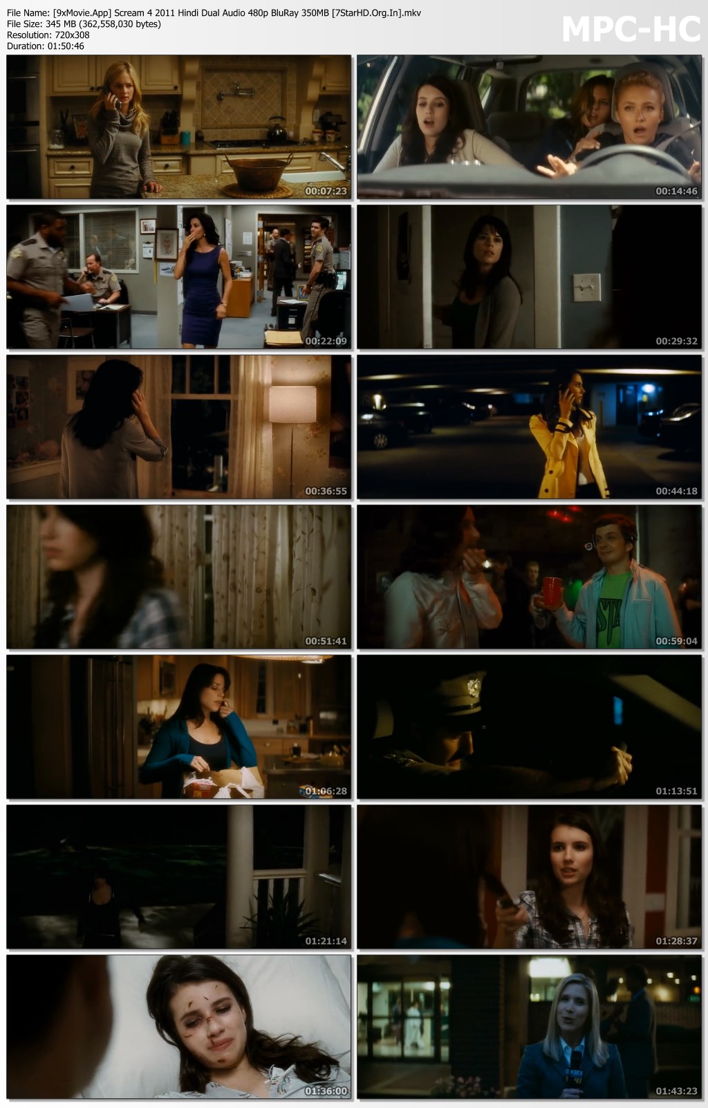 Scream 4 2011 Hindi Dual Audio 480p BluRay x264 350MB