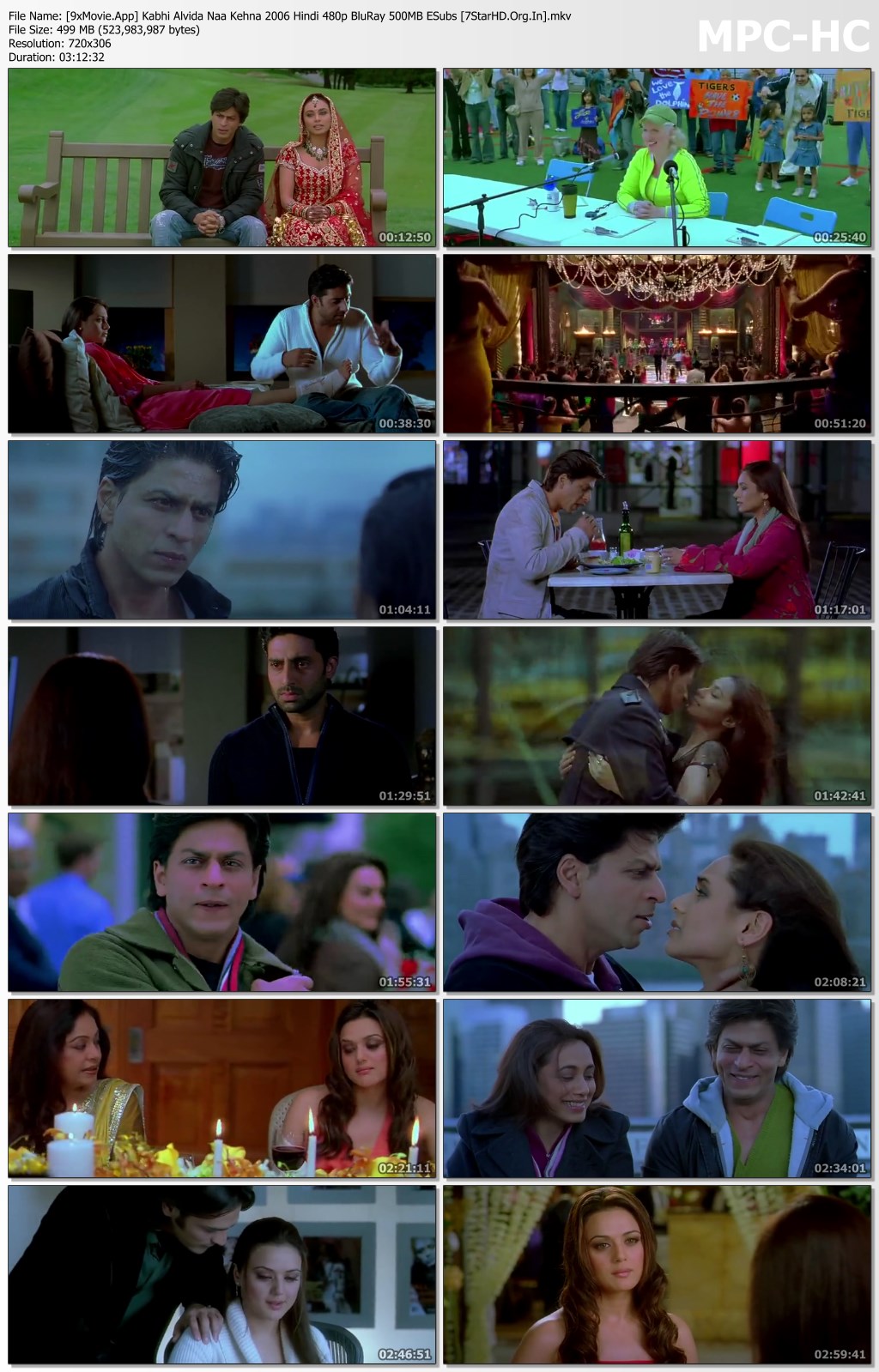 Kabhi Alvida Naa Kehna 2006 Hindi 480p BluRay x264 500MB ESubs