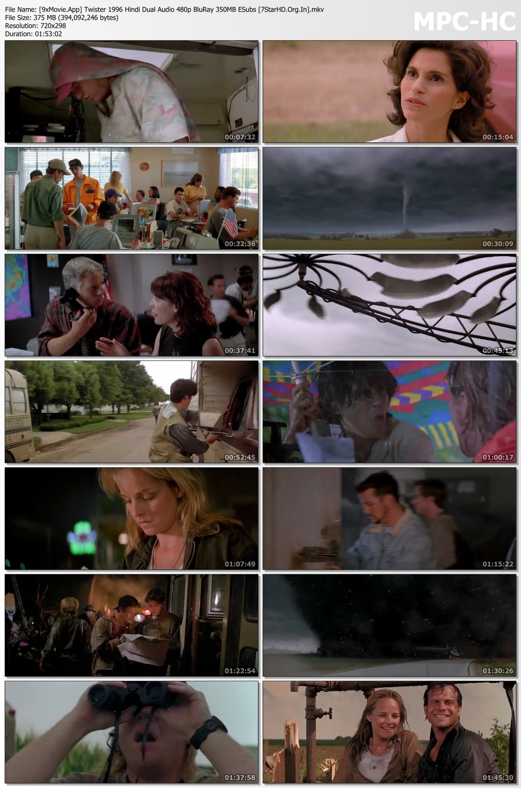 Twister 1996 Hindi Dual Audio 480p BluRay x264 350MB ESubs