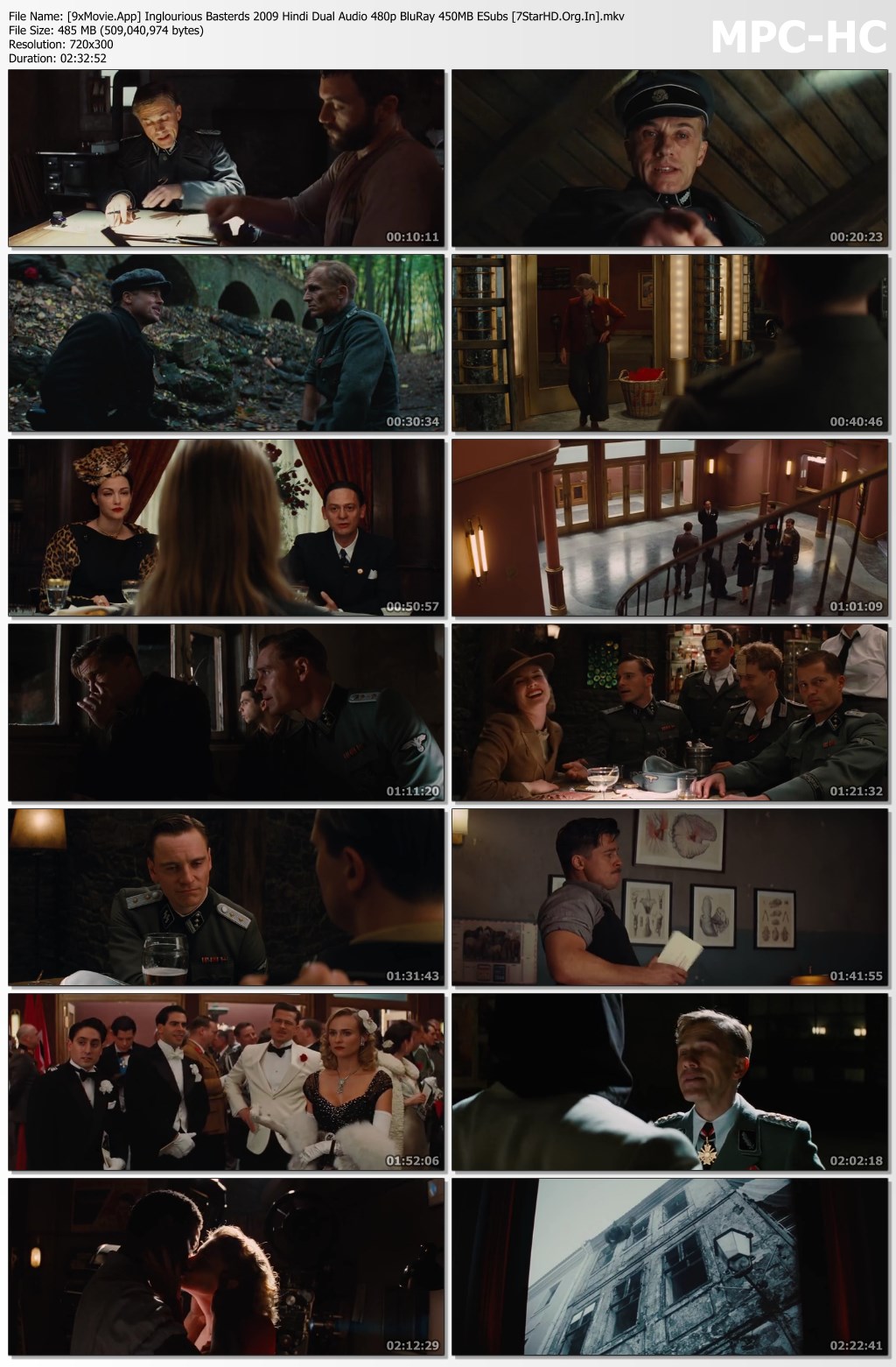 Inglourious Basterds 2009 Hindi Dual Audio 480p BluRay x264 450MB ESubs