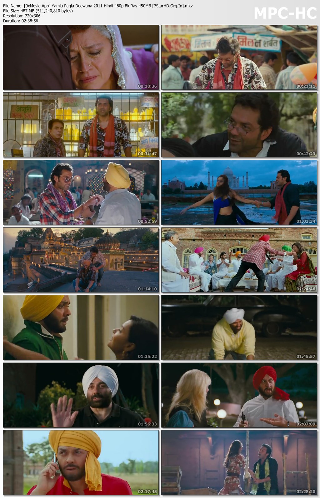 Yamla Pagla Deewana 2011 Hindi 480p BluRay x264 450MB