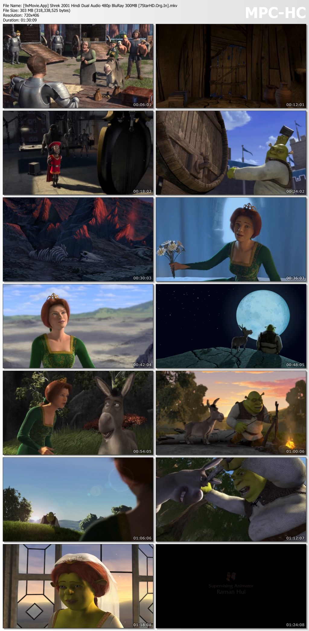 Shrek 2001 Hindi Dual Audio 480p BluRay x264 300MB