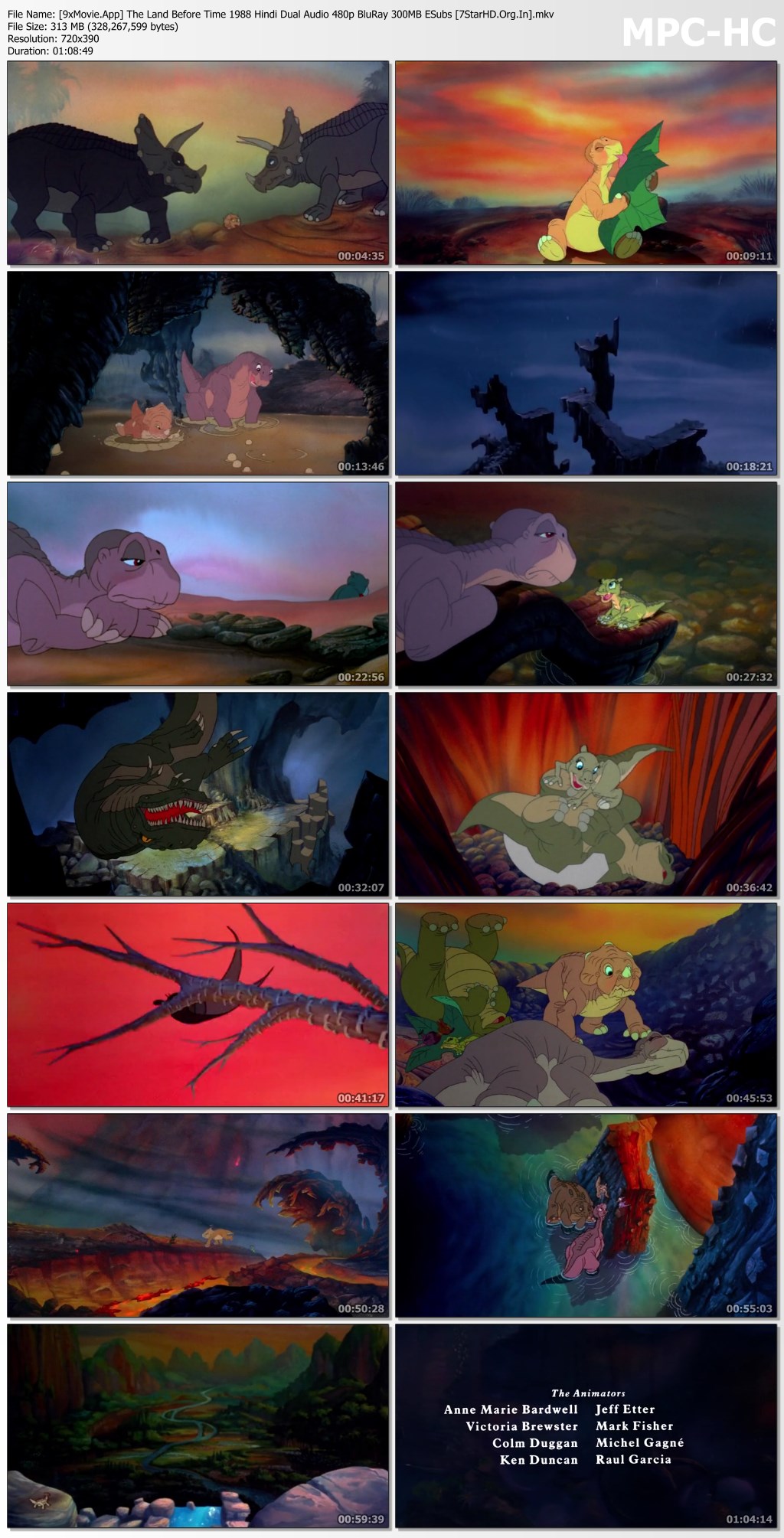 The Land Before Time 1988 Hindi Dual Audio 480p BluRay x264 300MB ESubs