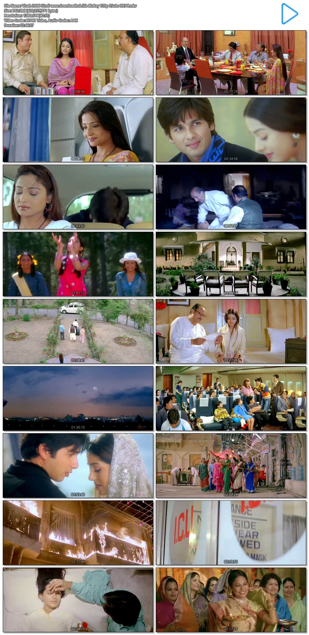 Vivah 2006 Hindi 750MB BluRay 720p ESubs HEVC