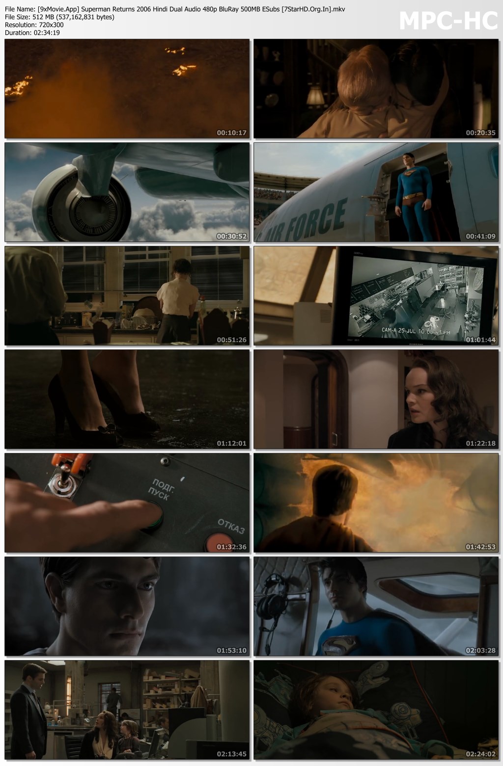 Superman Returns 2006 Hindi Dual Audio 480p BluRay x264 500MB ESubs