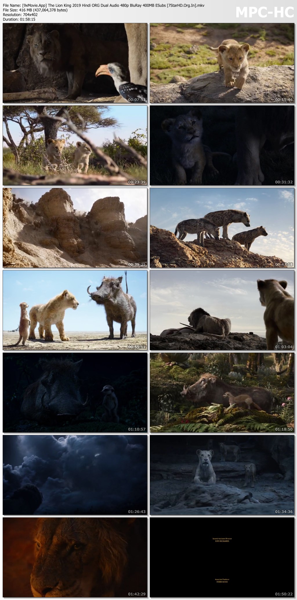 The Lion King 2019 Hindi ORG Dual Audio 480p BluRay x264 400MB ESubs