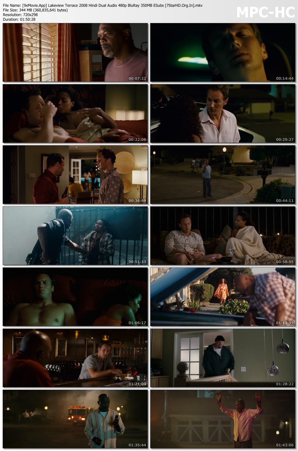 Lakeview Terrace 2008 Hindi Dual Audio 480p BluRay x264 350MB ESubs