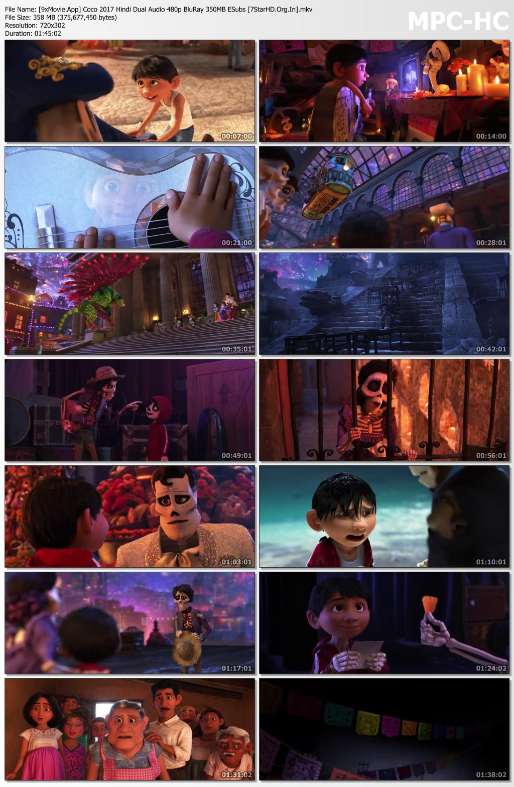 Coco 2017 Hindi Dual Audio 480p BluRay x264 350MB ESubs