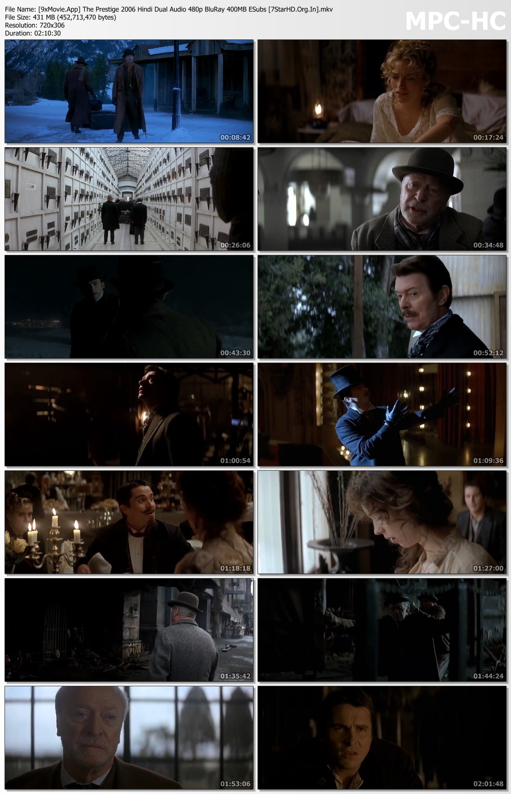 The Prestige 2006 Hindi Dual Audio 480p BluRay x264 400MB ESubs