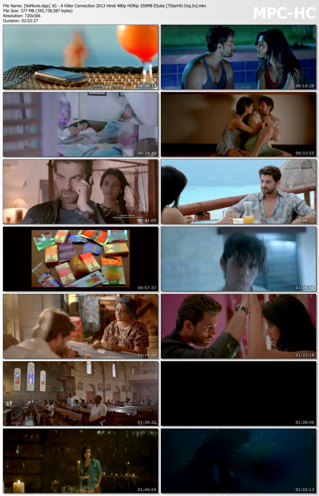 3G A Killer Connection 2013 Hindi 480p HDRip x264 350MB ESubs