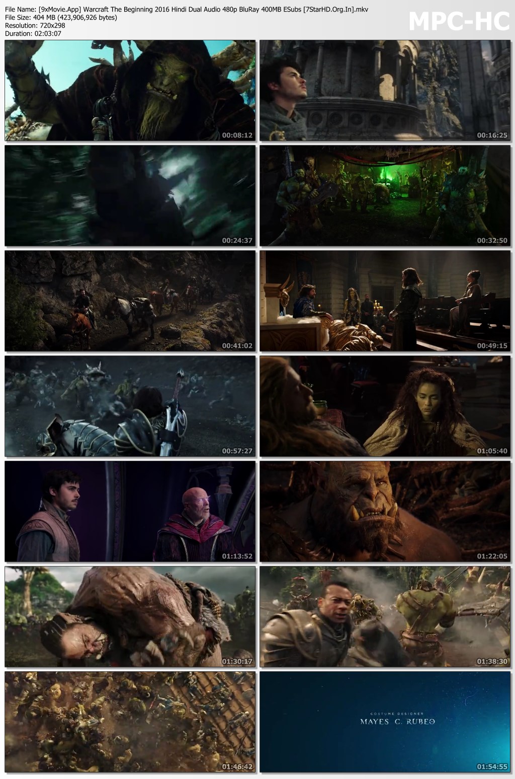 Warcraft The Beginning 2016 Hindi Dual Audio 480p BluRay x264 400MB ESubs