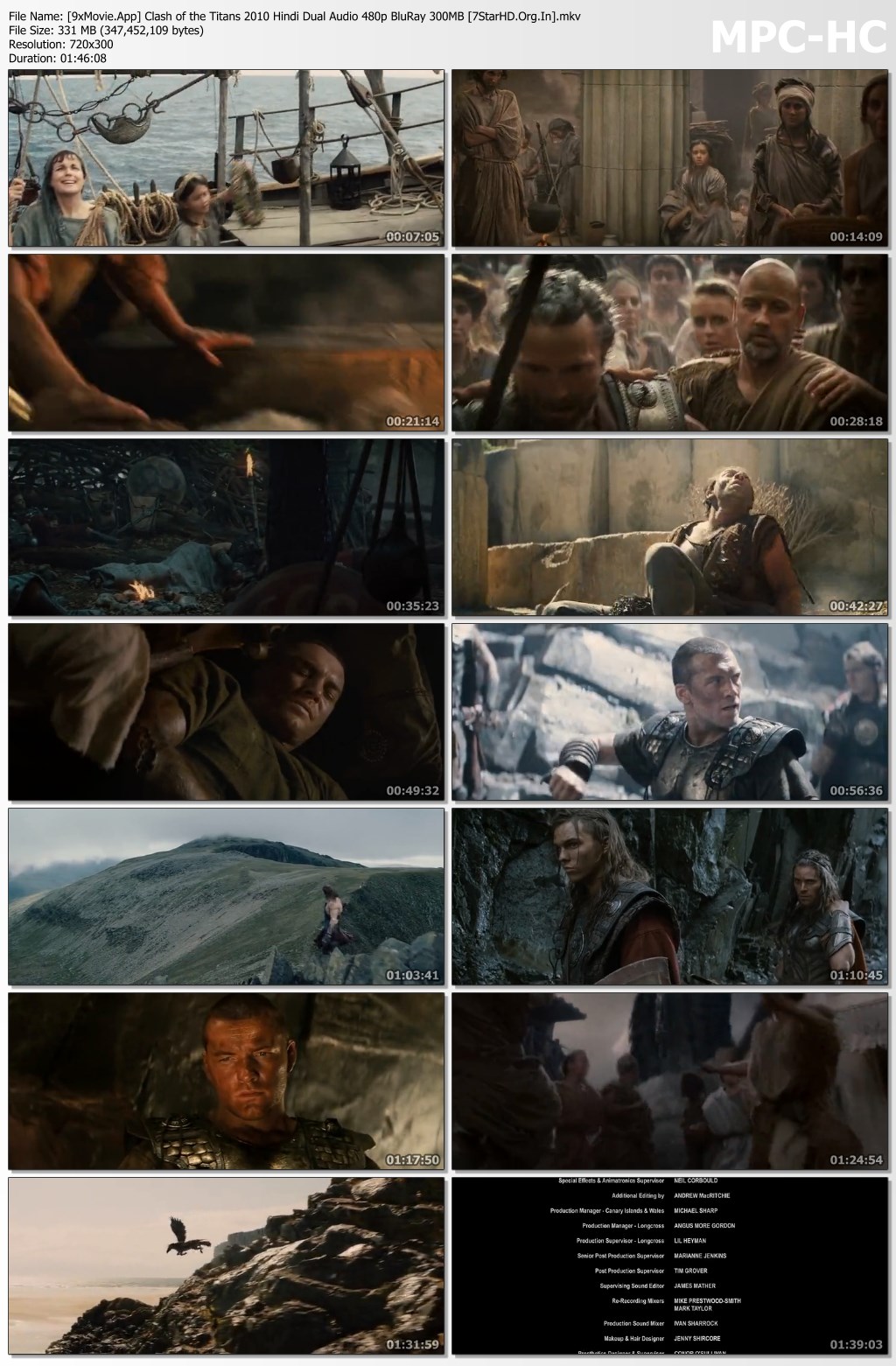 Clash of the Titans 2010 Hindi Dual Audio 480p BluRay x264 300MB