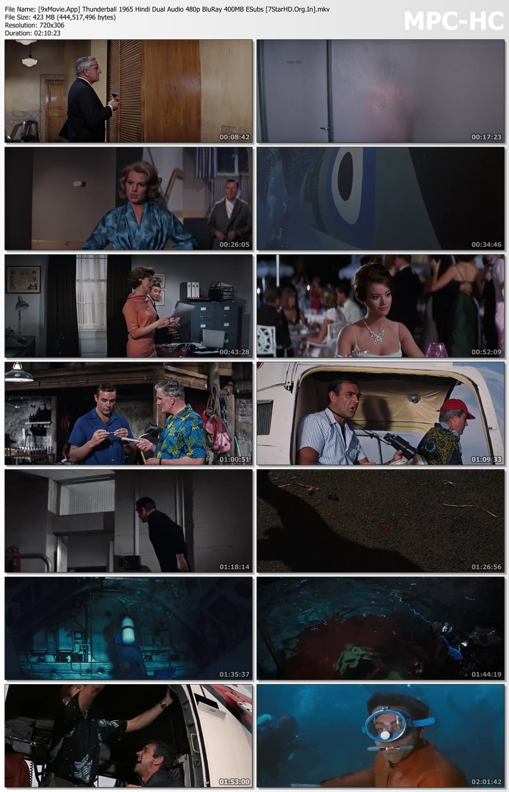 Thunderball 1965 Hindi Dual Audio 480p BluRay x264 400MB ESubs