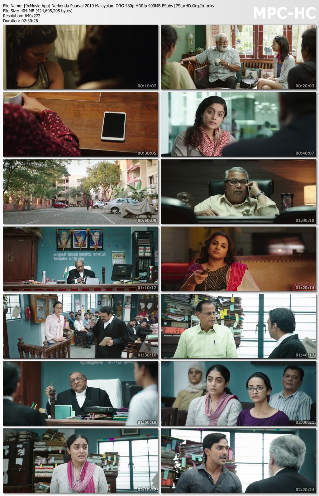 Nerkonda Paarvai 2019 Malayalam ORG 480p HDRip x264 400MB ESubs