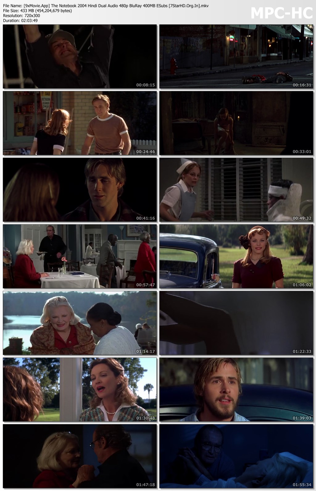 The Notebook 2004 Hindi Dual Audio 480p BluRay x264 400MB ESubs