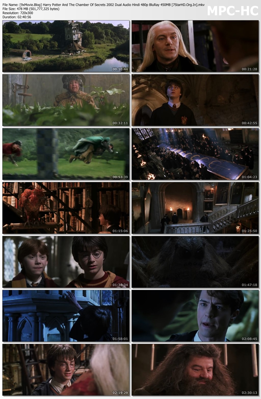 Harry Potter And The Chamber Of Secrets 2002 Dual Audio Hindi 480p BluRay x264 450MB