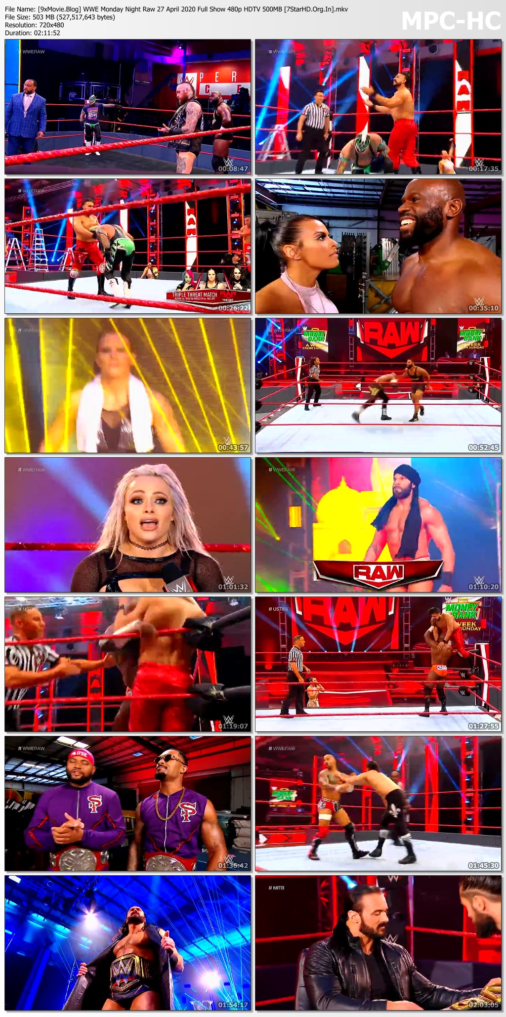 WWE Monday Night Raw 27 April 2020 Full Show 480p HDTV x264 500MB