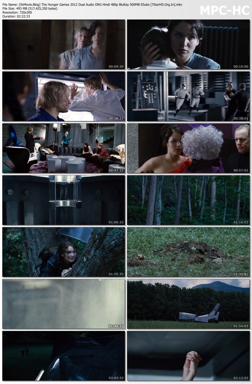 The Hunger Games 2012 Dual Audio ORG Hindi 480p BluRay x264 500MB ESubs