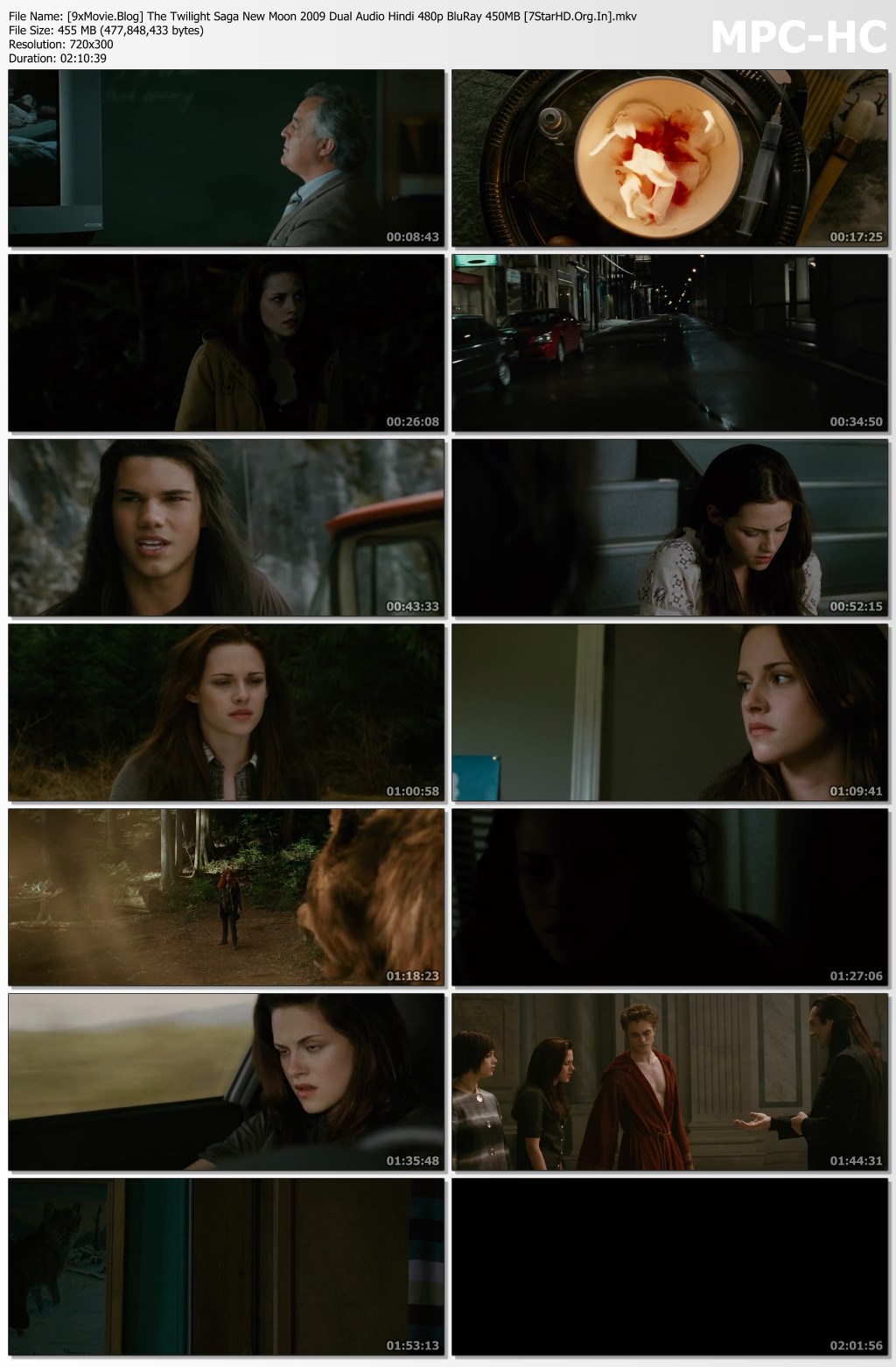 The Twilight Saga New Moon 2009 Dual Audio Hindi 480p BluRay x264 450MB ESubs