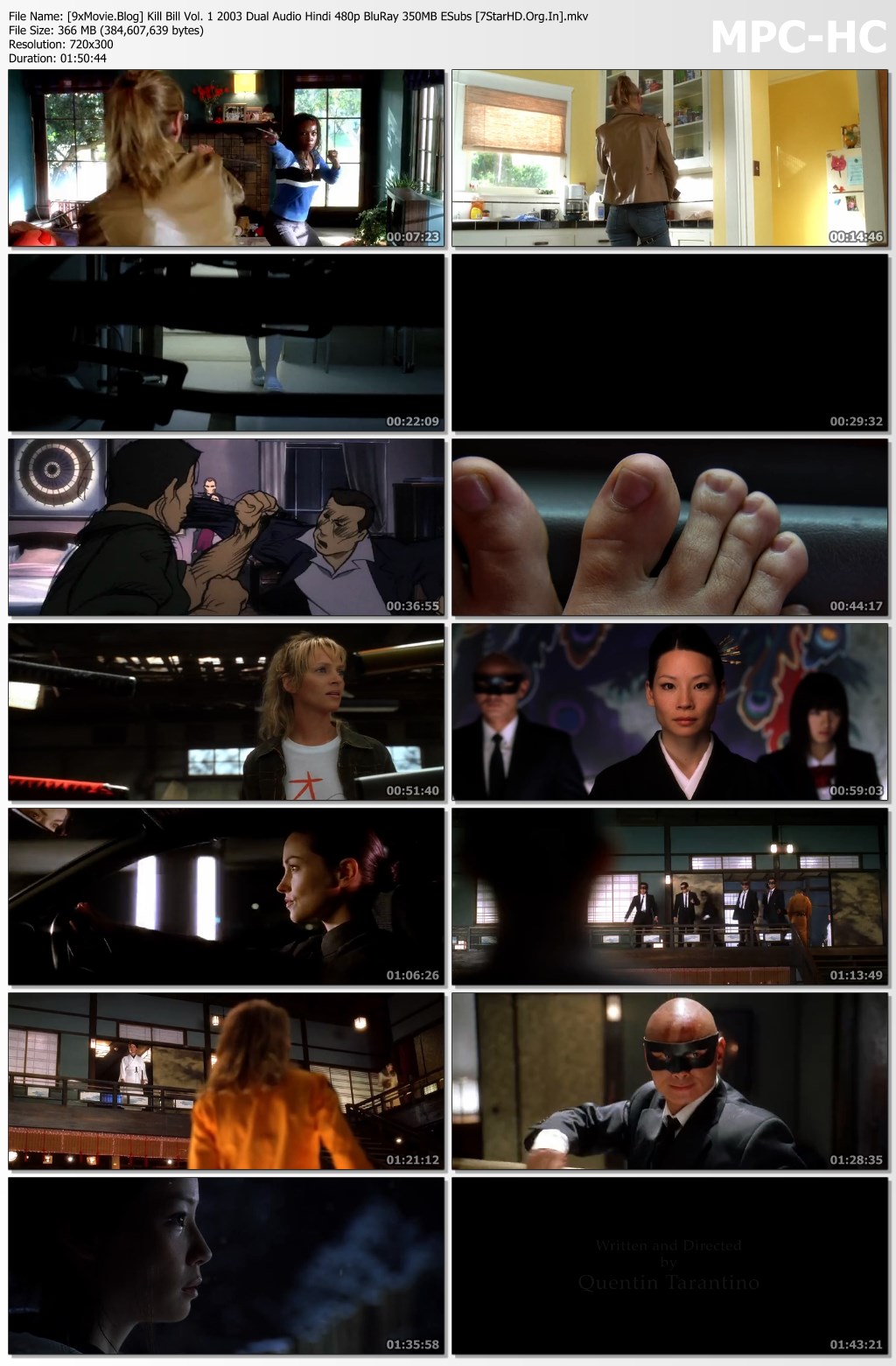 Kill Bill Vol. 1 2003 Dual Audio Hindi 480p BluRay x264 350MB ESubs