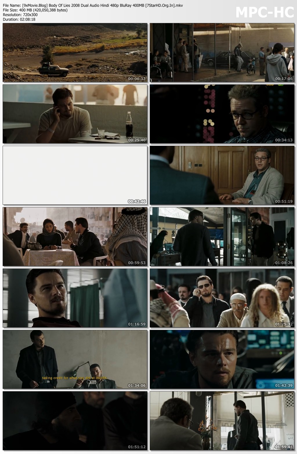 Body Of Lies 2008 Dual Audio Hindi 480p BluRay x264 400MB