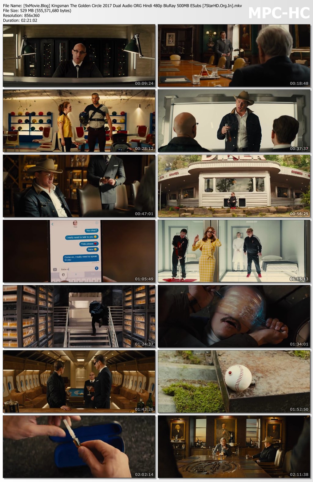 Kingsman The Golden Circle 2017 Dual Audio ORG Hindi 480p BluRay x264 500MB ESubs