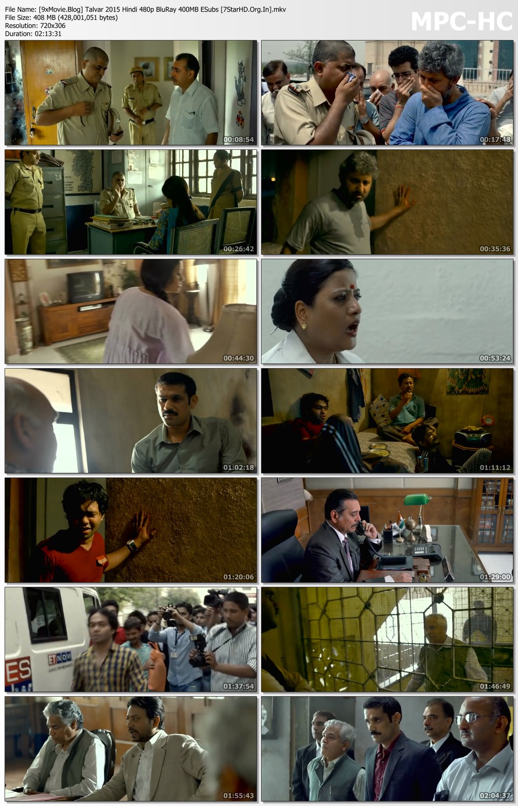 Talvar 2015 Hindi 480p BluRay x264 400MB ESubs