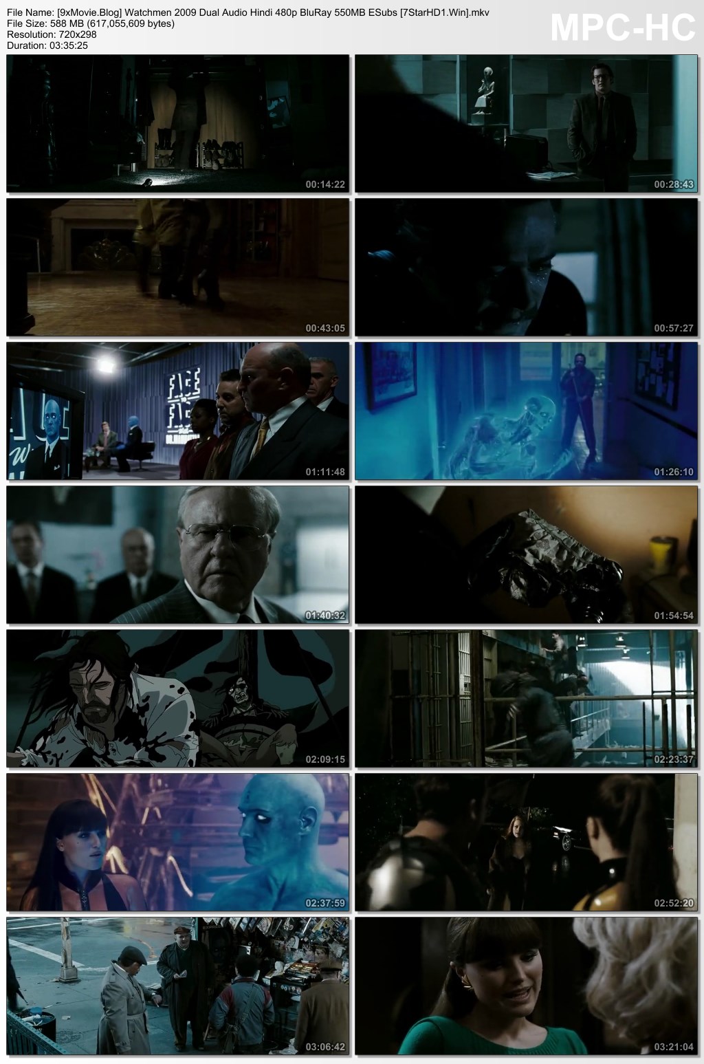 Watchmen 2009 Dual Audio Hindi 480p BluRay x264 550MB ESubs